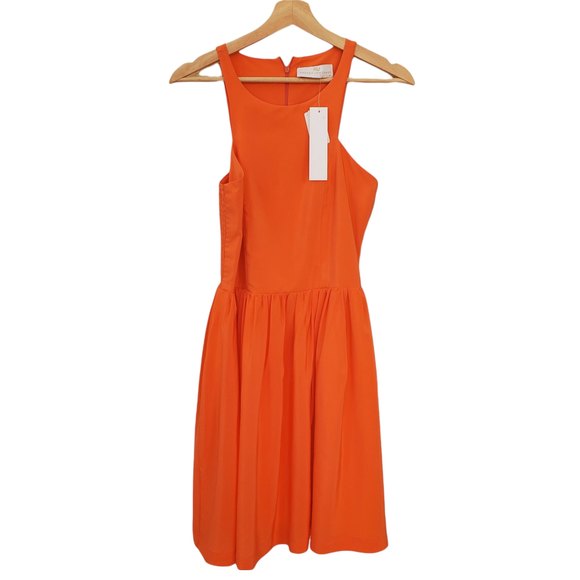 Amanda Uprichard Dresses & Skirts - NWT Amanda Uprichard Orange Peach Elle Mini Silk Dress Sleeveless Size M